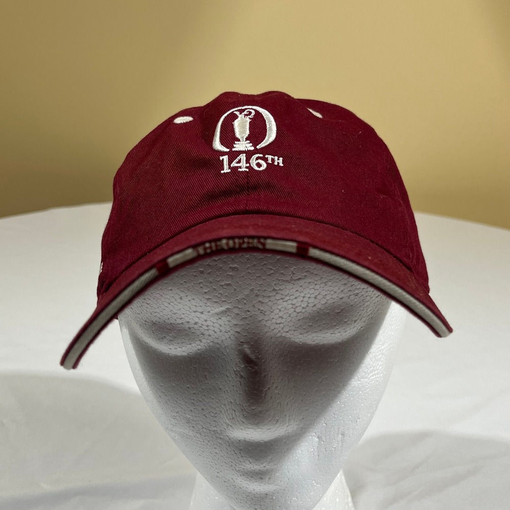Ahead The Open 146th Royal Birkdale Hat Burgundy Golf Cap Adjustable